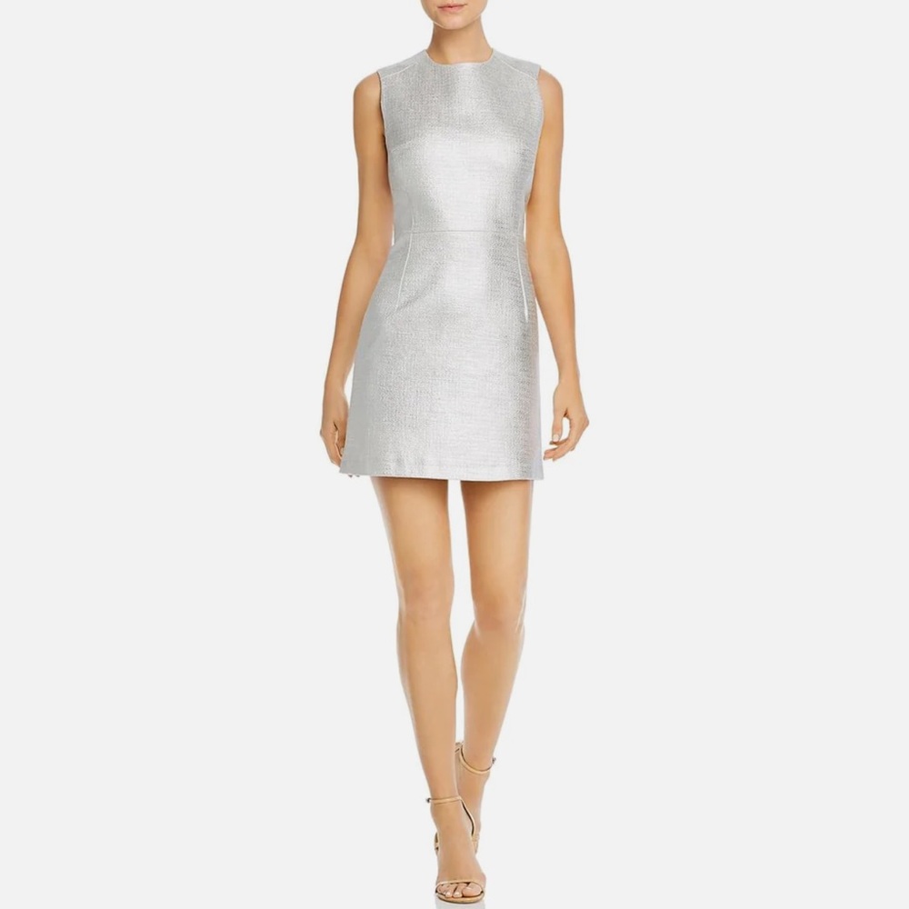 FRENCH CONNECTION Silver Metallic Mini Dress